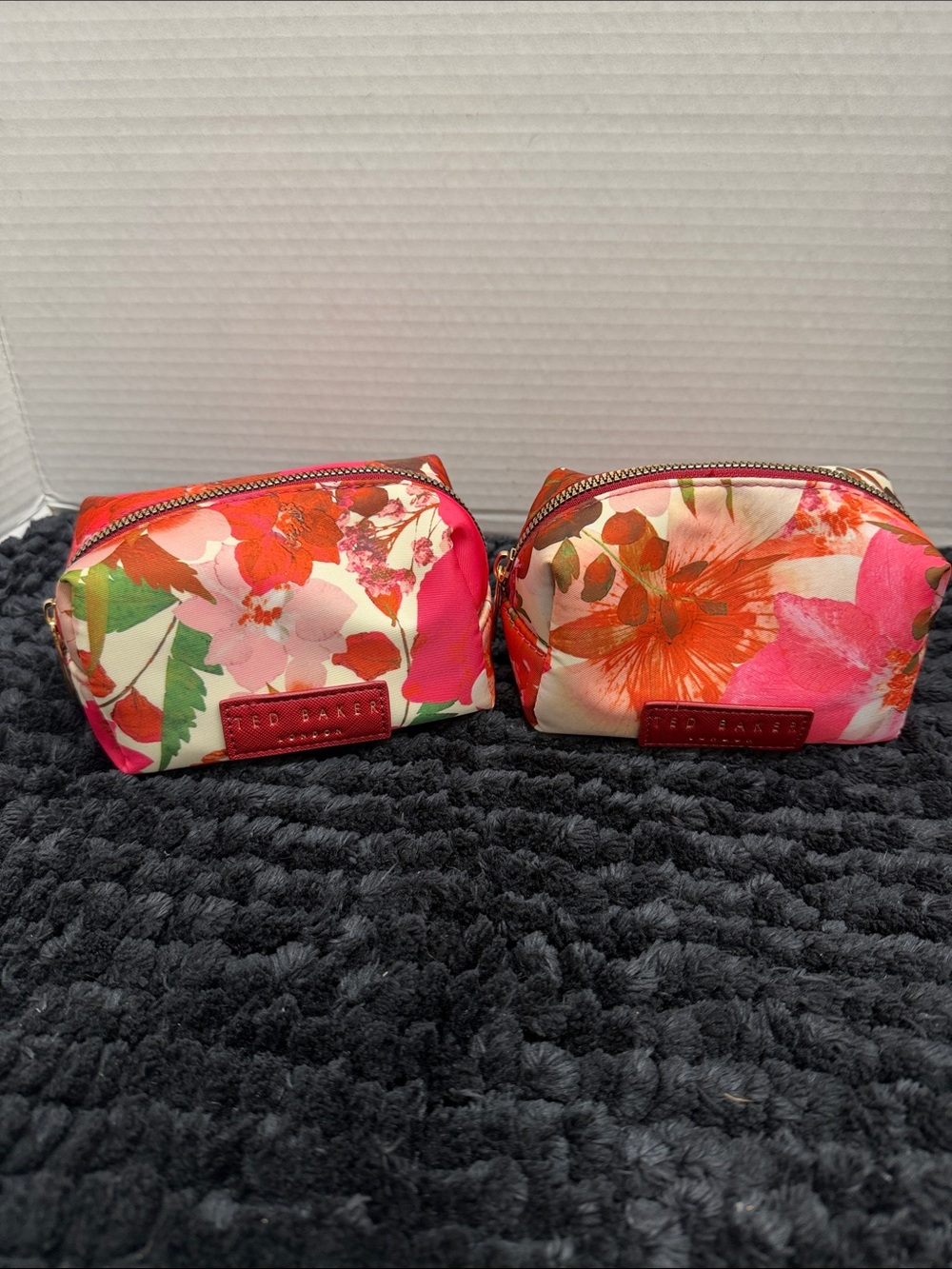 Ted Baker (Two) Floral Zip Cosmetic Pouch in Pink, Red & Green